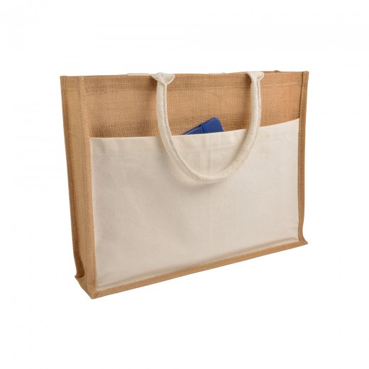 SHOPPER JUTA CON PVC INTERNO E CON TASCA 0915022