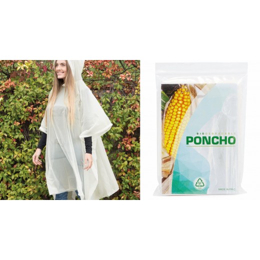 PONCHO IMPERMEABILE BIODEGRADABILE E COMPOSTABILE IN PLA PLA K18523